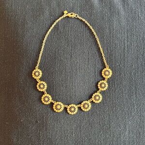 BANANA REPUBLIC Gold Necklace with Pearl and Crystal accented Flowers